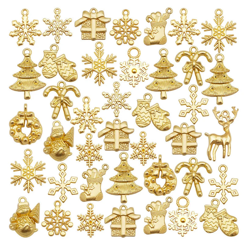 100g Alloy Charms Mixed Santa Snowman Xmas Decor