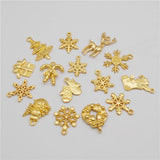 100g/Pack Christmas Charms Mixed Alloy Santa Claus Snowman Pendant Xmas Decor