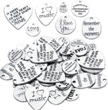 100g Silver Words Charms Pendants DIY Jewelry Making Findings