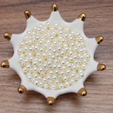 100g Round Beige ABS Loose Beads For Jewelry Making