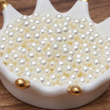 100g Round Beige ABS Loose Beads For Jewelry Making