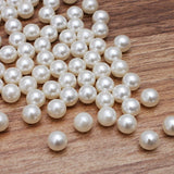 100g Round Beige ABS Loose Beads For Jewelry Making