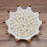 100g Round Beige ABS Loose Beads For Jewelry Making