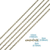 Iron Cross Chains 100m 3X2X0.5mm Jewelry Making DIY Bracelet Necklace