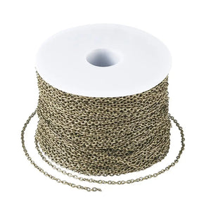 Iron Cross Chains 100m 3X2X0.5mm Jewelry Making DIY Bracelet Necklace