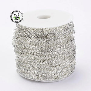 100m Iron Cross Chains Oval Necklace Link Chain for Jewelry Making