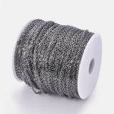 100m Roll 3x2x0.6mm Lead Oval Iron Cross Chains on Reel for DIY Jewelry Making