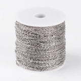 100m Roll 3x2x0.6mm Lead Oval Iron Cross Chains on Reel for DIY Jewelry Making