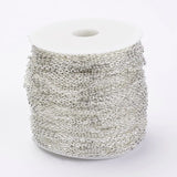 100m Roll 3x2x0.6mm Lead Oval Iron Cross Chains on Reel for DIY Jewelry Making