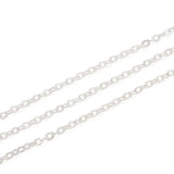 100m Roll 3x2x0.6mm Lead Oval Iron Cross Chains on Reel for DIY Jewelry Making