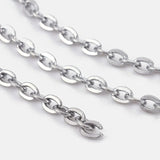 100m Roll 3x2x0.6mm Lead Oval Iron Cross Chains on Reel for DIY Jewelry Making