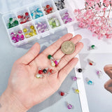 100pc Crystal Dangle Charms Glass Beads Silver Bead Cap Pendant