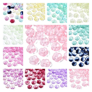 100pc Half Frosted Flower Spacer Glass Beads for DIY Jewelry Making