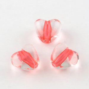100pc Heart Transparent Acrylic Beads Mixed 9.5x10.5x7mm