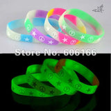 100pc Mixed 10mm Multicolor Silicone Bracelet Glow in Dark