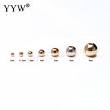Brass Round Ball Space Beads 2/3/4/6/8mm for DIY Necklaces