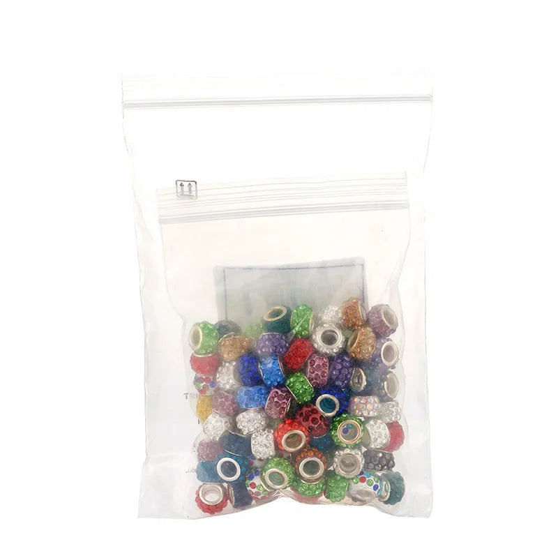Polymer Clay Rhinestone European Beads Mixed 10x7mm