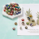 Polymer Clay Rhinestone European Beads Mixed 10x7mm