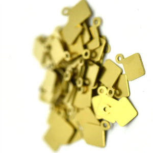 100pc. Raw Brass Square Pendants charm Stamping Tags (7mm)
