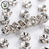 100pc Clear Rhinestone Spacer Beads 4mm Brass Nickel Free