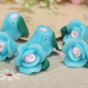 100pc 12mm Polymer Clay Rose Flower Spacer Beads for Jewelry Making