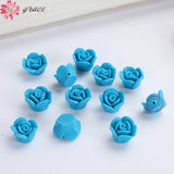 100pc 13mm Polymer Clay Rose Flower Beads for Jewelry Making