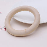 100pc Natural Unfinished Wooden Teething Beads Rings for Baby