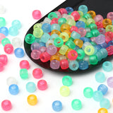 100pc Luminous Acrylic Pony Beads Flat Round Big Hole Beads DIY Jewelry