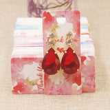 100pc Jewelry Earring Card Flower/Marbel/DIY Thank You Jewelry Drop Earring Tag