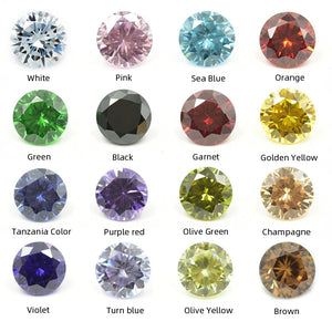 100pcs 0.8-4.0 Round Cut Cubic Zirconia Bead Stone, Various Colors, DIY Jewelry