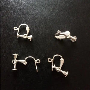 100pcs Adjustable Ear Clip With Pendant Hole DIY Ear Jewelry Materials