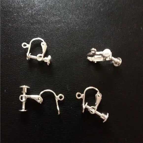 100pcs Adjustable Ear Clip With Pendant Hole DIY Ear Jewelry Materials