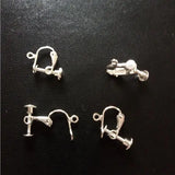 100pcs Adjustable Ear Clip With Pendant Hole DIY Ear Jewelry Materials