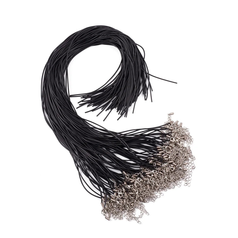 100pcs Rubber Necklace Cord Iron Chain for DIY Necklace