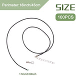 100pcs Rubber Necklace Cord Iron Chain for DIY Necklace