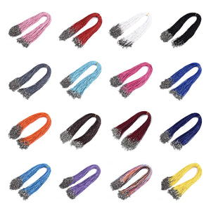 100pcs 1.5mm Wax Cotton Cord Lobster Clasp Necklace Chains for DIY Jewelry