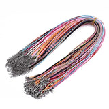100pcs 1.5mm Wax Cotton Cord Lobster Clasp Necklace Chains for DIY Jewelry
