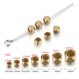 100pcs Brass Cube Spacer Beads for DIY Bracelets Necklace