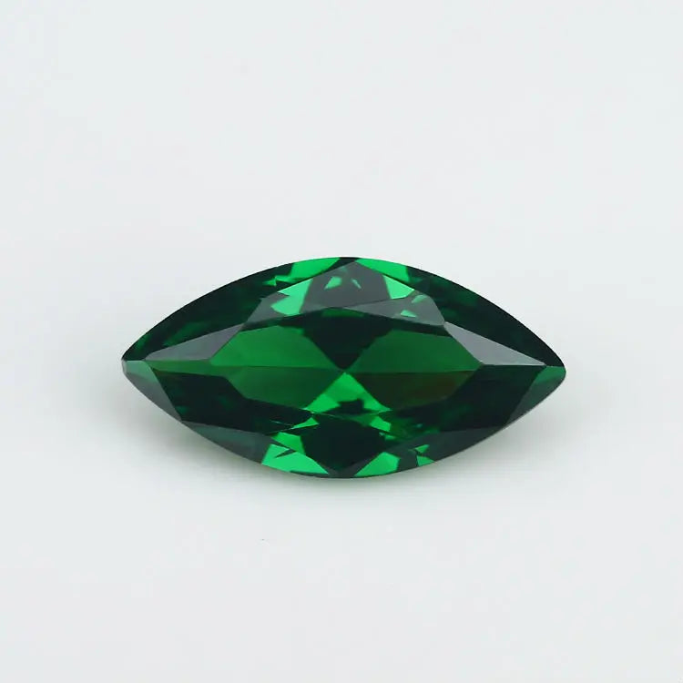 100pcs Green Glass Synthetic Gems Marquise Shape Loose Stone for DIY Jewelry