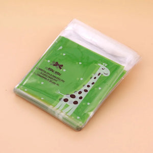 100pcs Green Giraffe Candy Cookie Bags Wedding Party Gift Bag