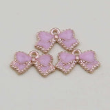 100pcs Pink Bow-knot Pendant DIY Alloy Accessories