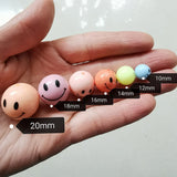 100pcs 10-20mm Smile Face Beads Acrylic Spacer Round Beaded for Jewelry Making