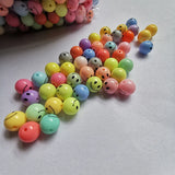 100pcs 10-20mm Smile Face Beads Acrylic Spacer Round Beaded for Jewelry Making