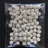 100pcs 10mm Crystal Paved Ball Beads Clay Pave Rhinestone Crystal Beads