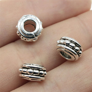 100pcs 10x10x6mm Spacer Beads for Jewelry Making DIY Bracelet Antique Silver