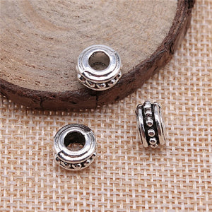 100pcs 10x10x6mm Spacer Beads for Jewelry Making DIY Bracelet Antique Silver