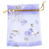 100pcs 10x12cm Butterfly Organza Bag Drawstring Pouch Wedding Voile Gift Bag