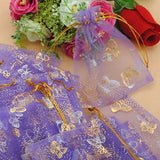 100pcs 10x12cm Butterfly Organza Bag Drawstring Pouch Wedding Voile Gift Bag