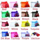 100pcs Organza Jewelry Pouches Beads Bags for DIY Wedding Gift Party