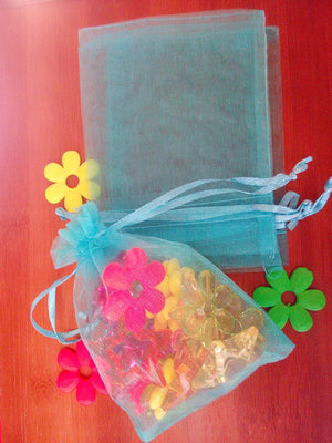 100pcs 11*16cm Lake Organza Gift Bag Drawstring Pouch
